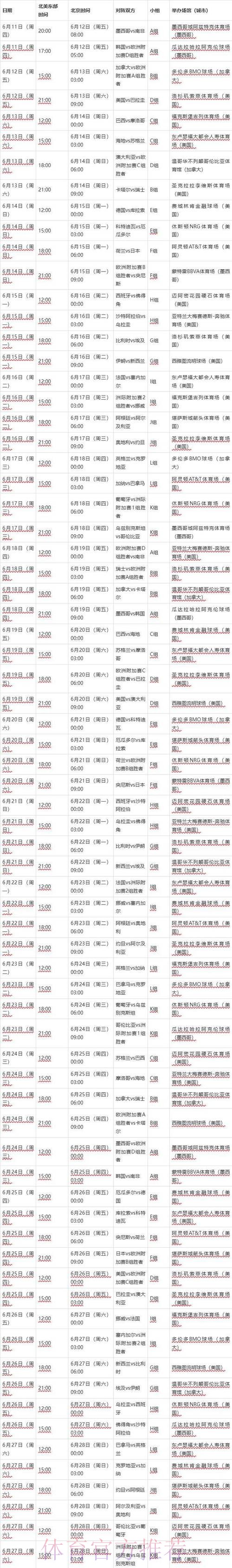 2026世界杯每日赛程中国时间完整安排在哪里看